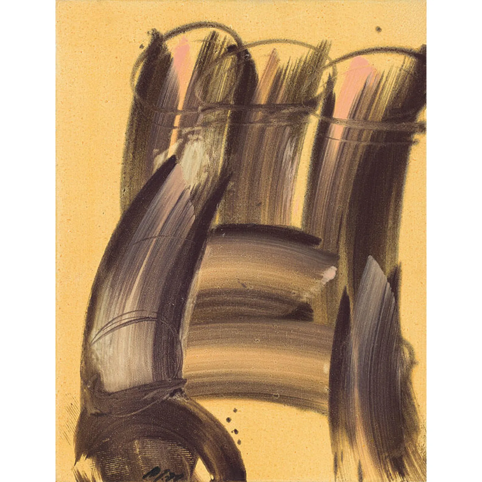 Josef Mikl, "Kopf auf Gelb", 1970