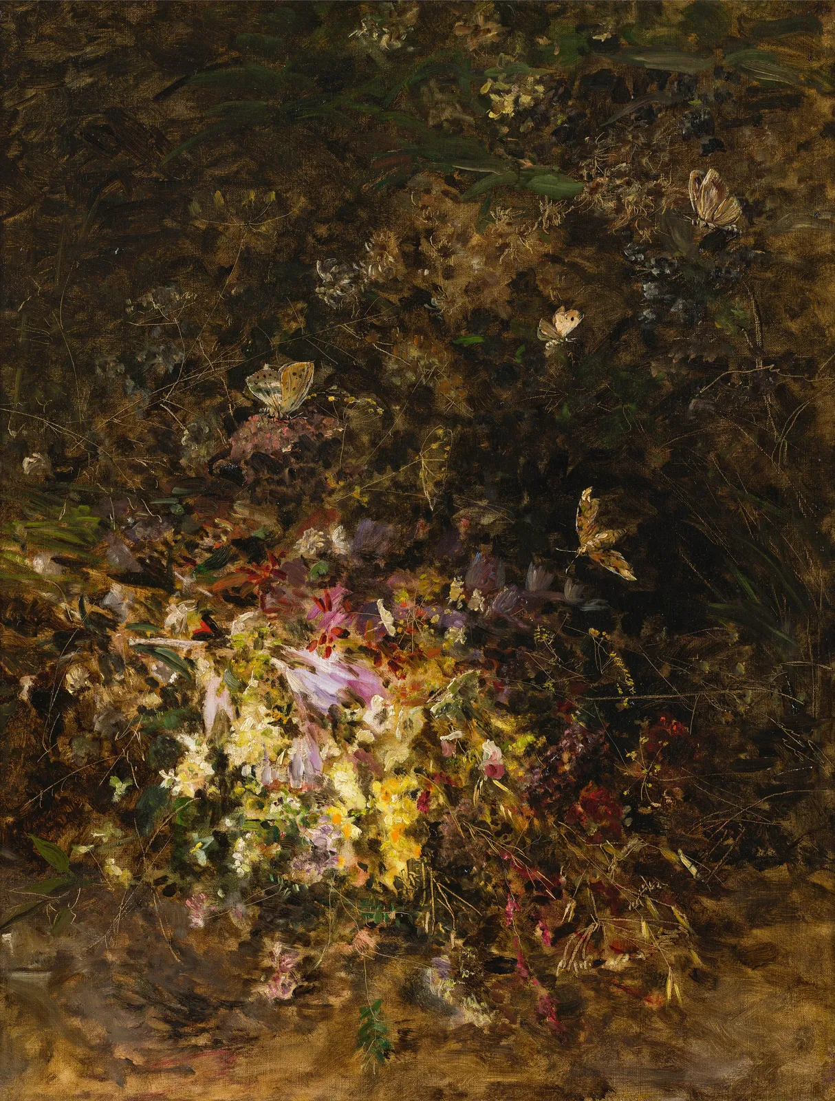 Olga Wisinger-Florian, Herbstfeldblumen sous-bois, 1885