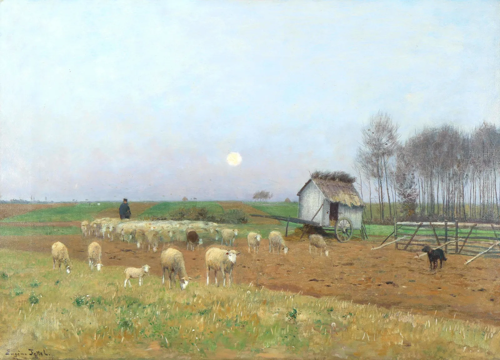Eugen Jettel, Heimkehr der Schafherde, um 1890