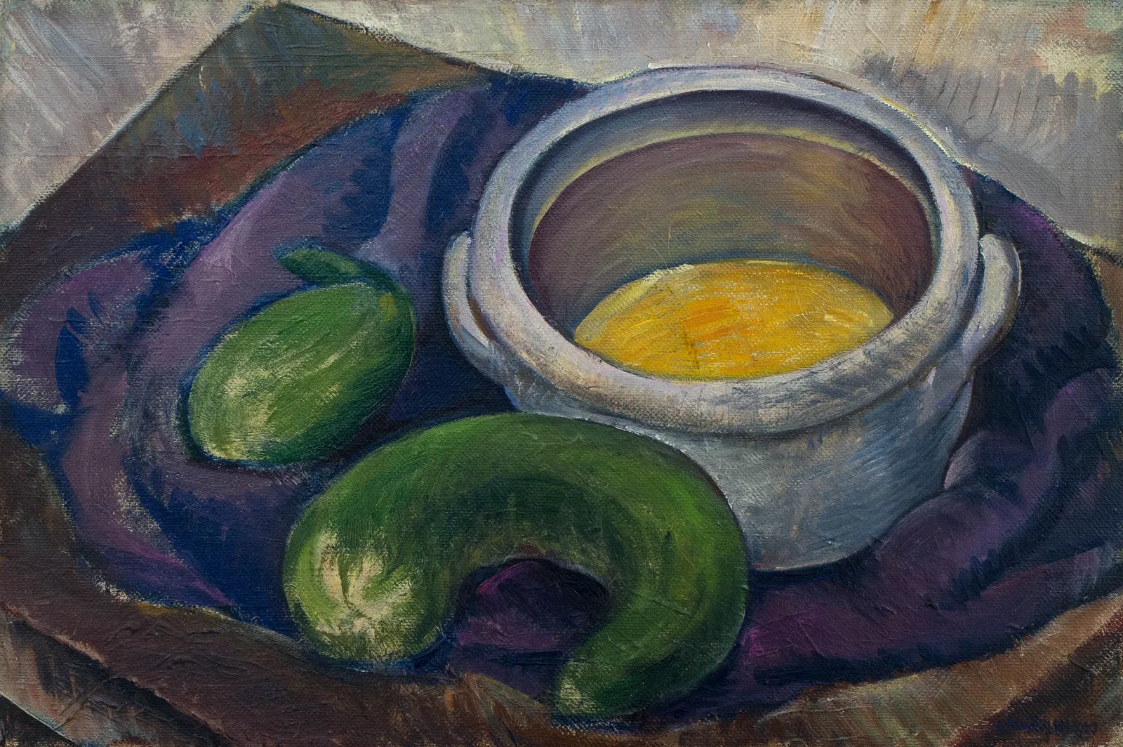 Georg Philipp Wörlen, Stillleben mit Gurken, 1923