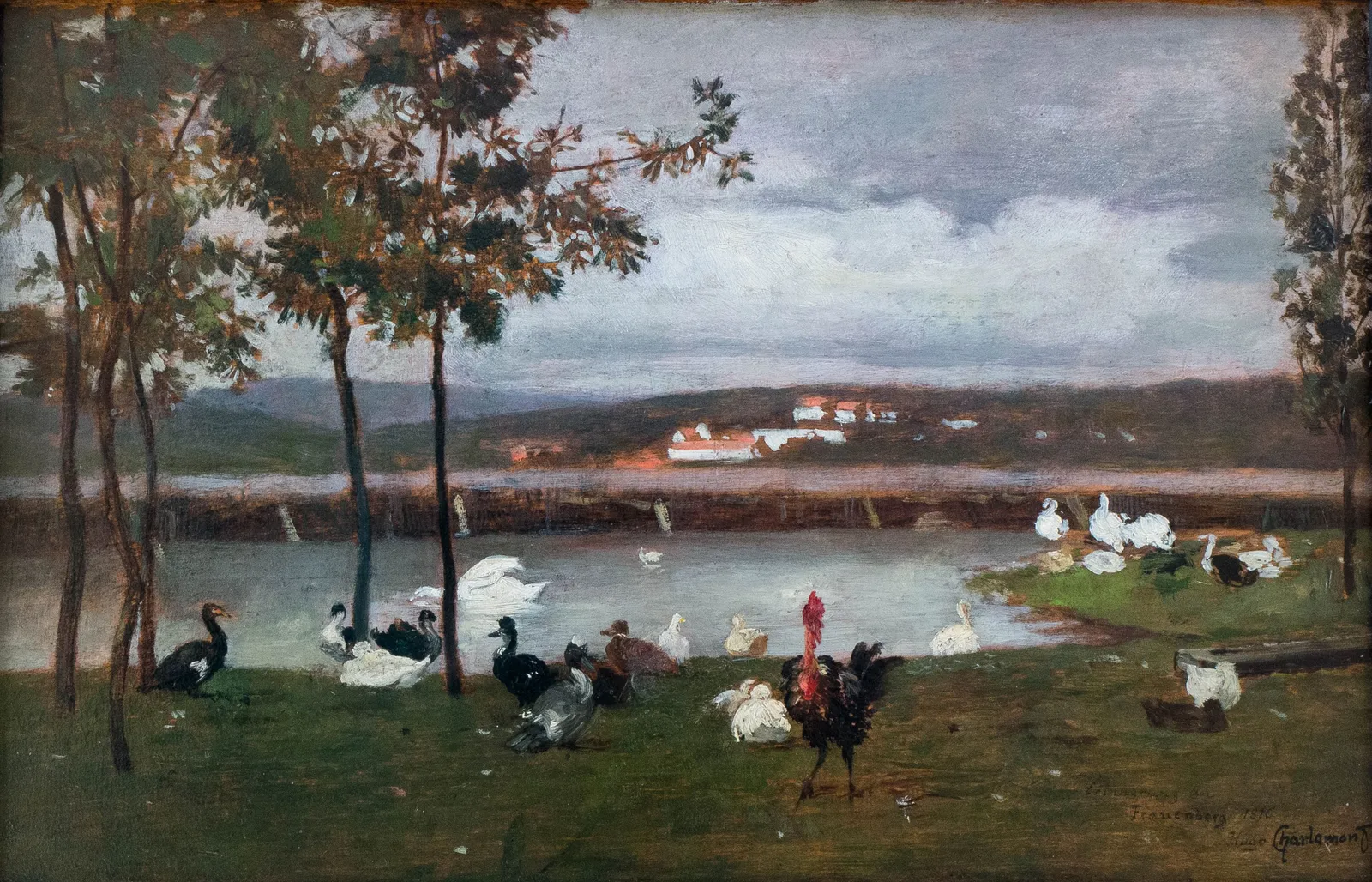 Hugo Charlemont, Geflügelteich , 1876