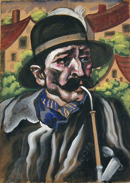 HUGO SCHEIBER, Portrait of a Man with a Pipe
