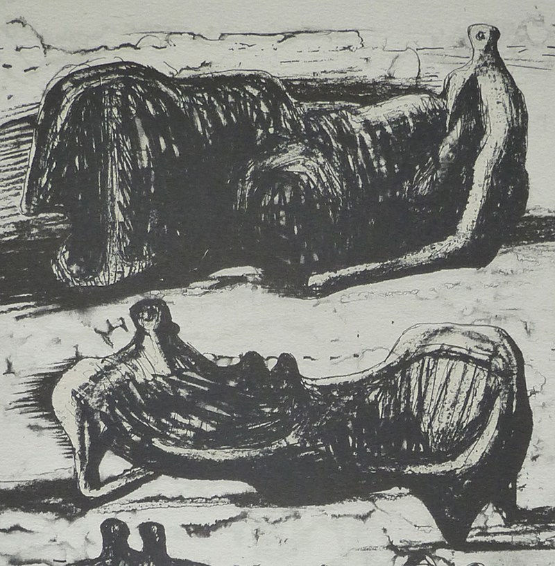 HENRY MOORE, Three Reclining Figures, from: Poetry | La Poésie, 1973