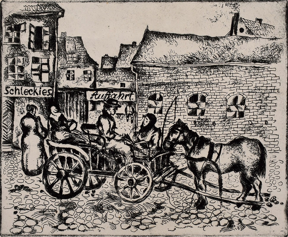SHALOM SEBBA, Street scene with Carriage, 1923