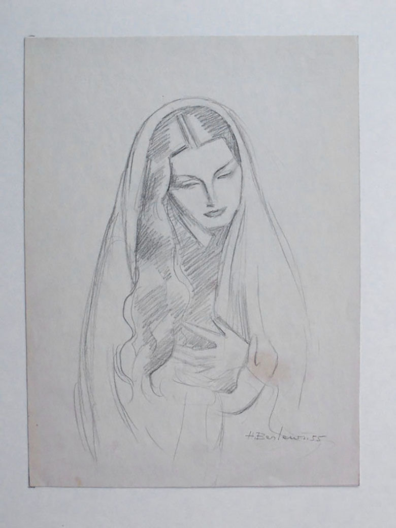 HENRYK BERLEWI, Woman with Long Hair, 1955