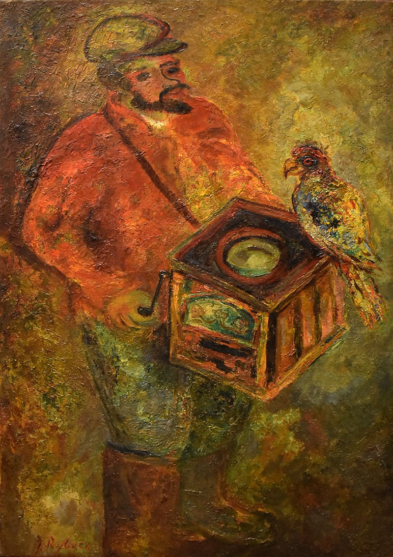 ISSACHAR RYBACK, The Organ Grinder with a Parrot, 1932