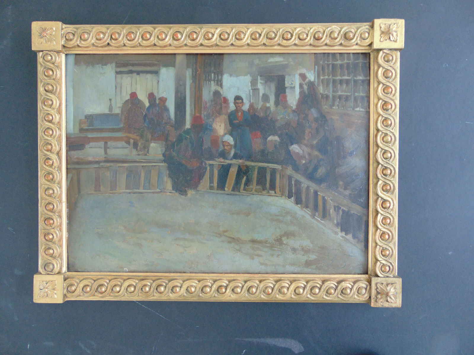 FERENCZ EISENHUT, Study for the painting "The Fight of Roosters in Cairo" / "Combat de Coqs au Caire", 1894