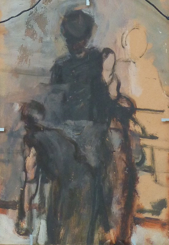 MOSHE MOKADY, Portrait of a Girl (Recto) / Study for figures (Verso)