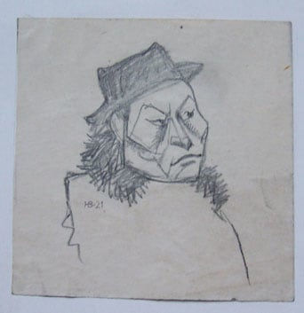 HENRYK BERLEWI, Man with Hat, 1921