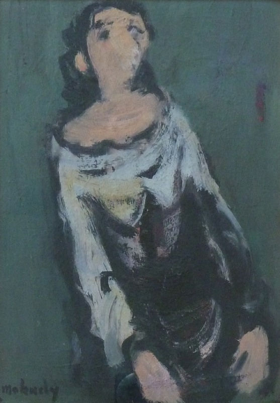 MOSHE MOKADY, Portrait of a Girl (Recto) / Study for figures (Verso)