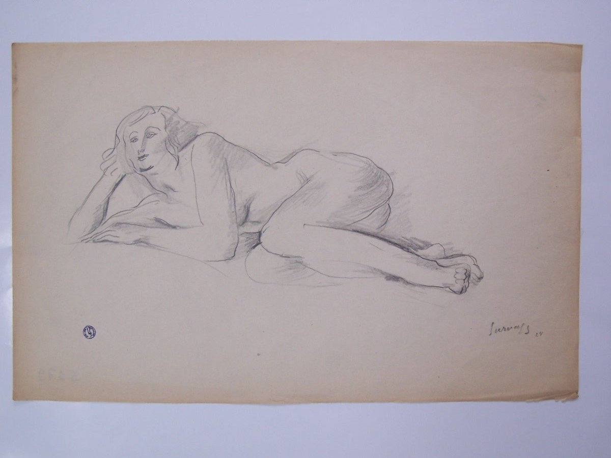 LEOPOLD SURVAGE, Lying Nude Resting on her Arm, 1924