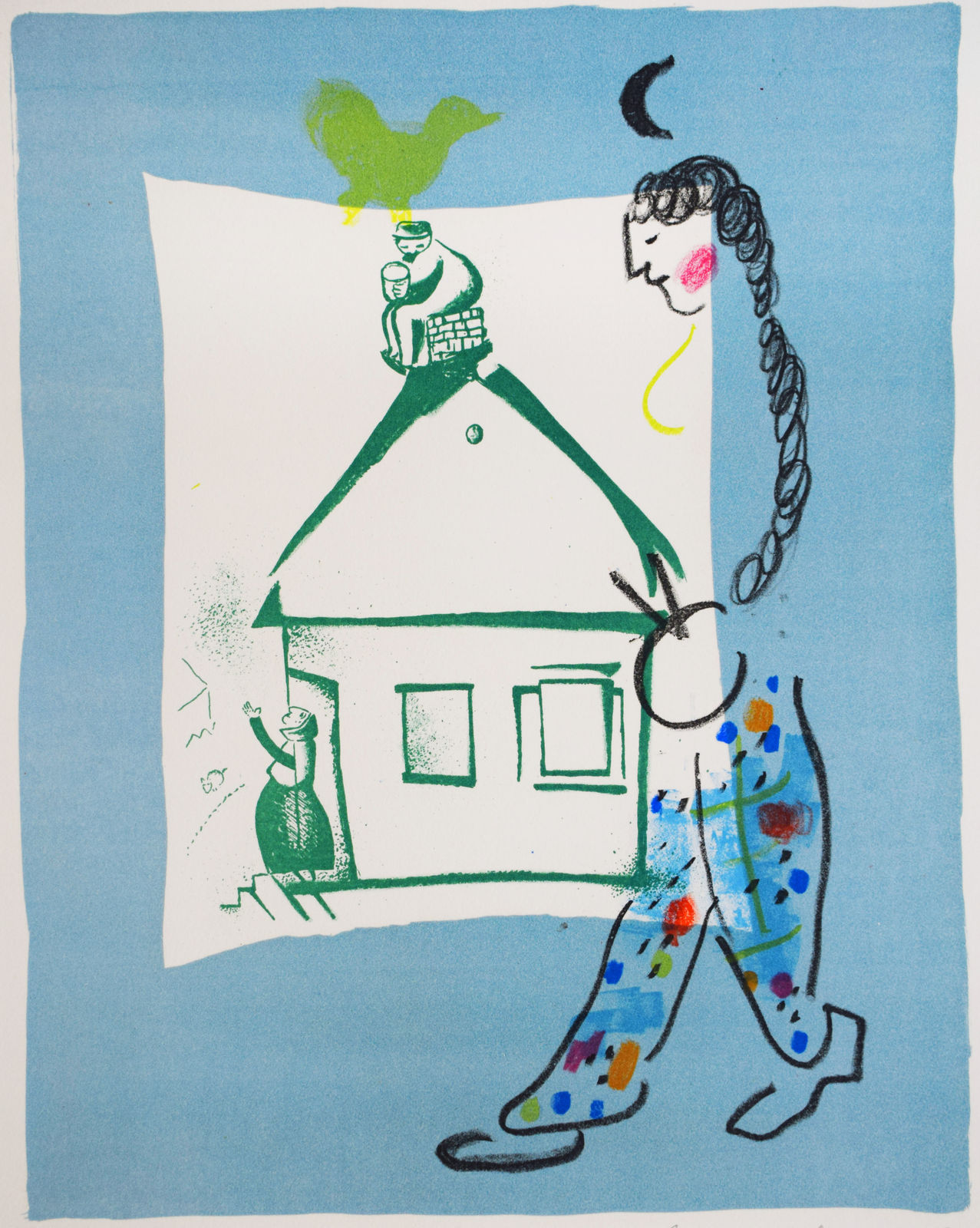 MARC CHAGALL, The House in my Village, from: The Lithographs of Chagall, Volume I | La maison de mon village: Chagall lithographe Tome I, 1960