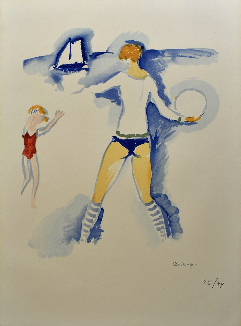 KEES VAN DONGEN, Woman on the Beach, Trouville | Femme Sur la Plage, Trouville, 1966