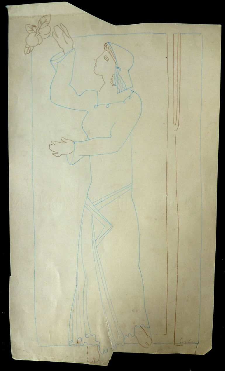 JOSEPH CSAKY, Woman picking Apples