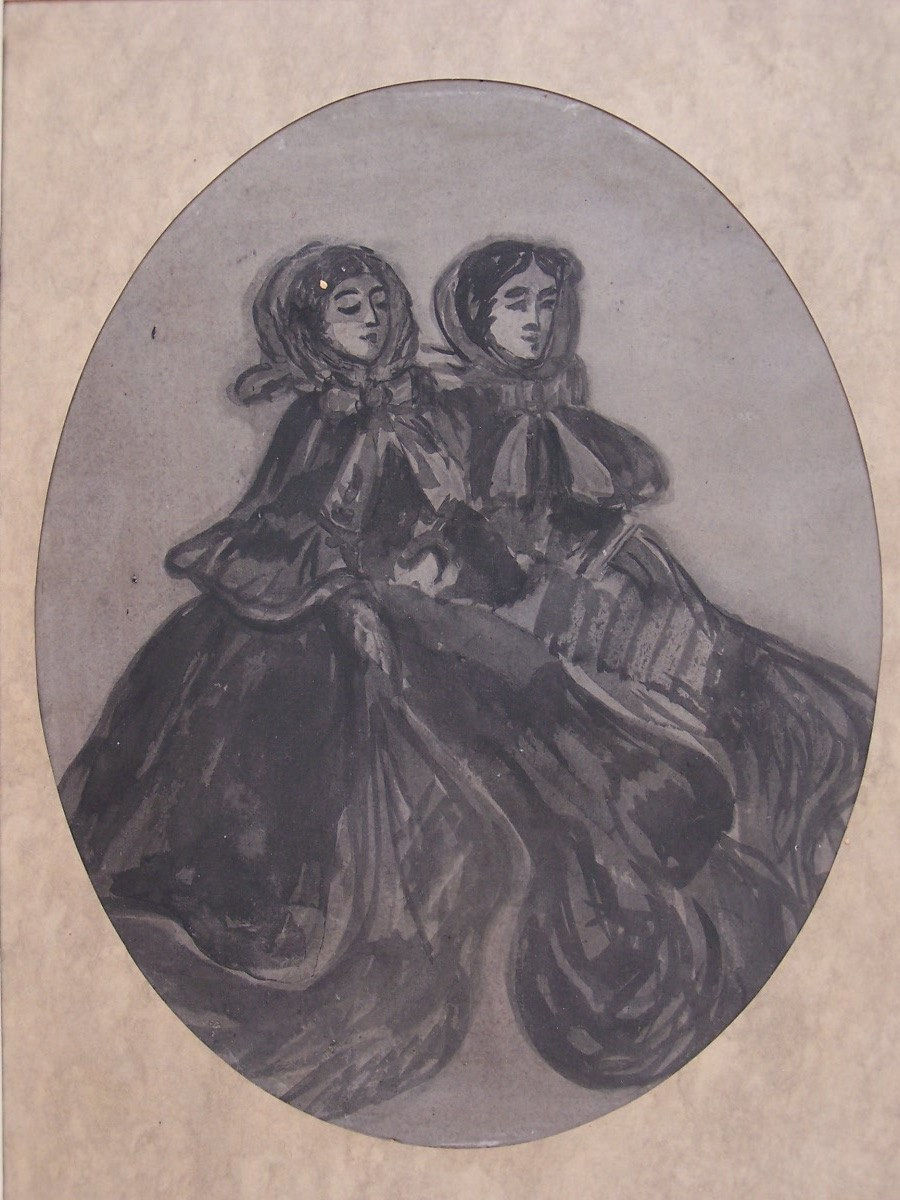 CONSTANTIN GUYS, Two Elegant Women