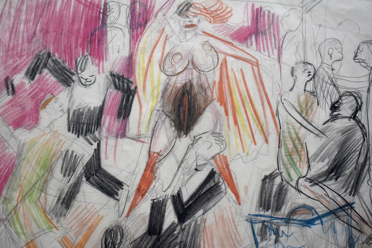 OTTO DIX, Sketch Idea for Metropolis | Ideenskizze zu einem Großstadtbild, 1926