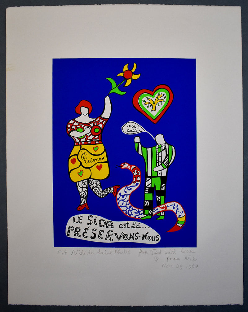 NIKI DE SAINT PHALLE, AIDS is here… Let us care for ourselves! | Le SIDA est là... préservons-nous!, 1987/88