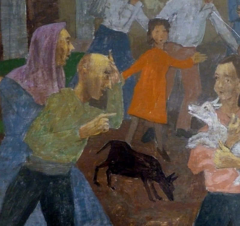 GREGOIRE MICHONZE, Village Meeting with a Neoclassical Facade, 1964