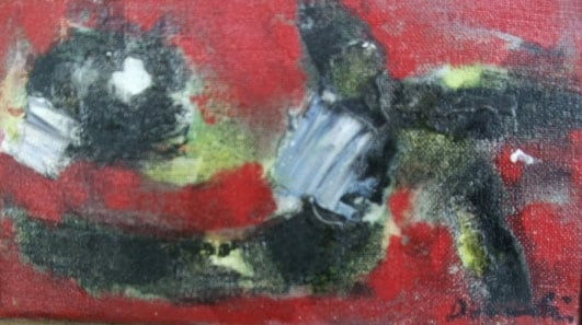 JUN DOBASHI, Composition in Red and Black, 1961