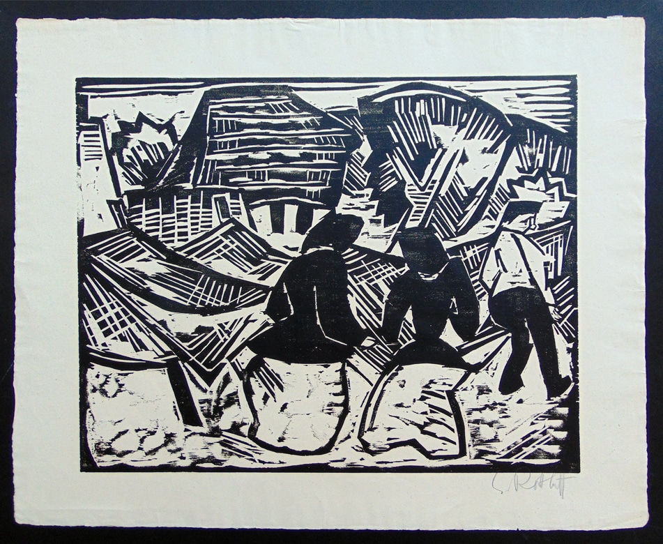 KARL SCHMIDT-ROTTLUFF, By the Nets | Bei den Netzen, 1914