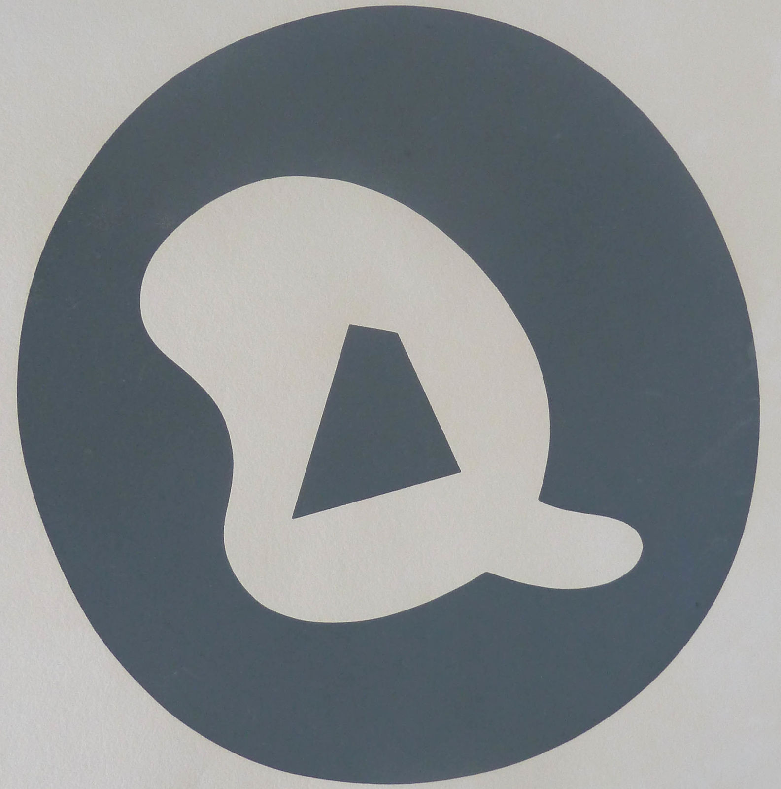 JEAN HANS ARP, Untitled, from Le Soleil Recerclé, 1962-65 (Grey circle white shape), 1960