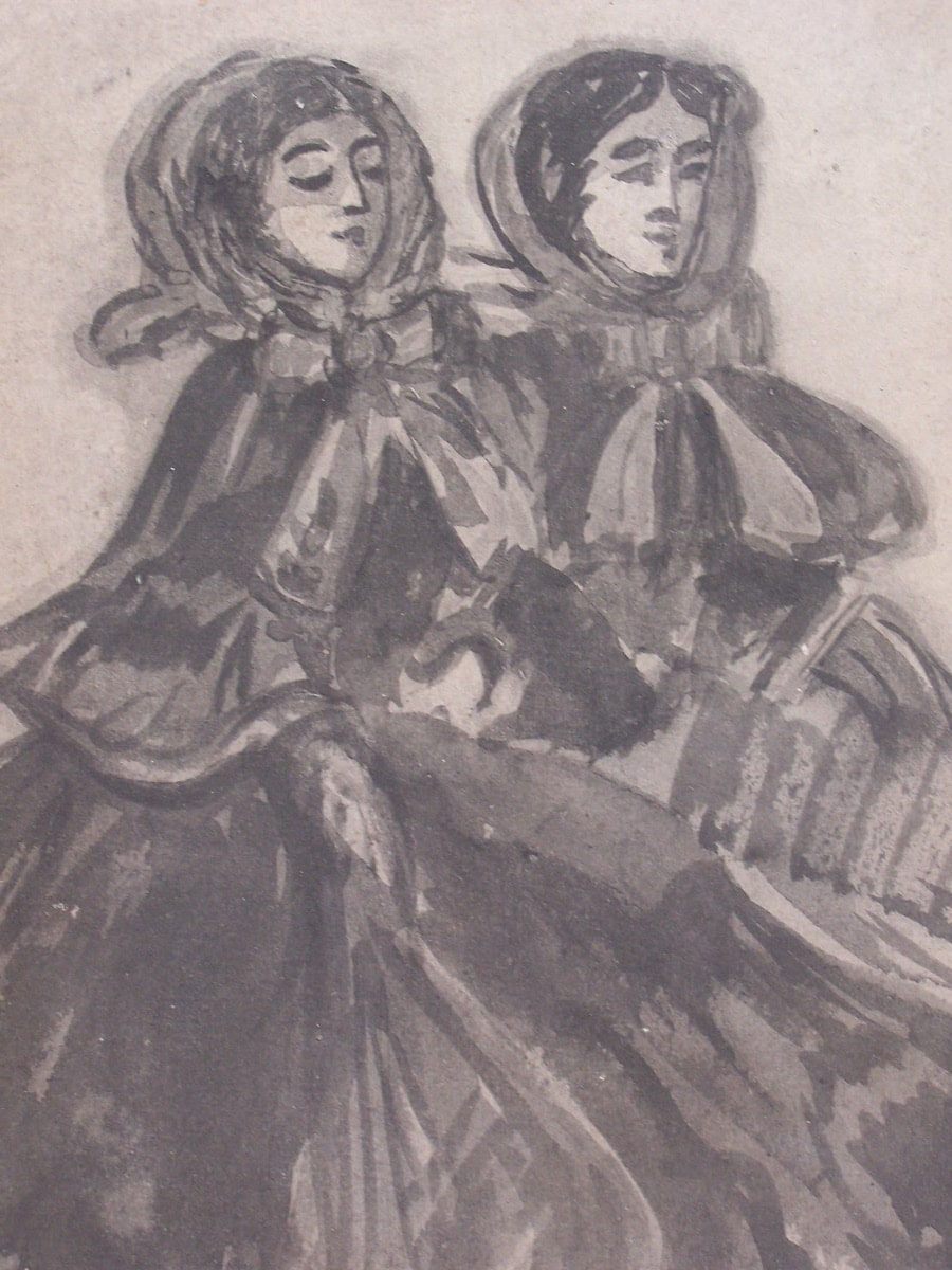 CONSTANTIN GUYS, Two Elegant Women