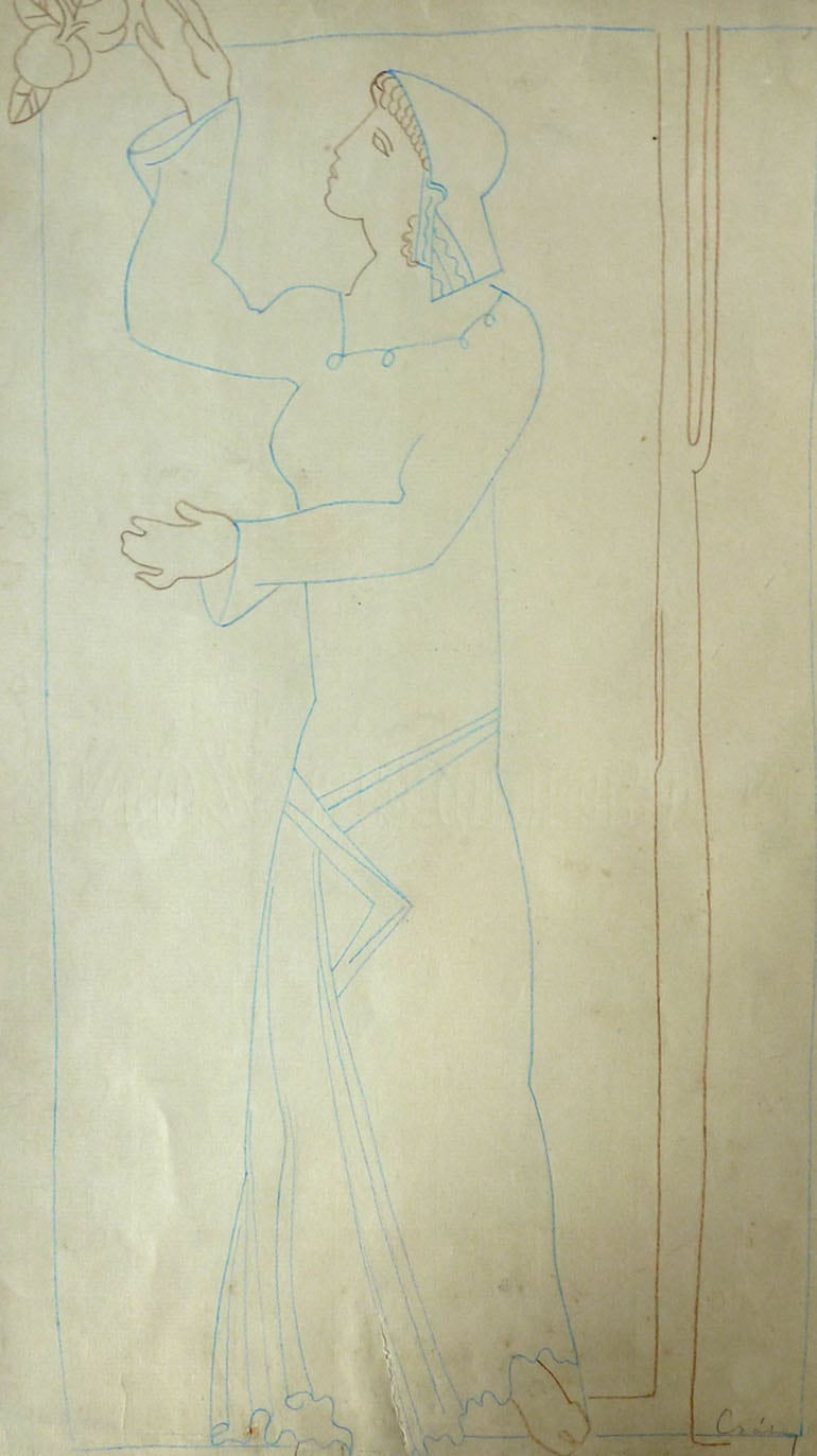 JOSEPH CSAKY, Woman picking Apples