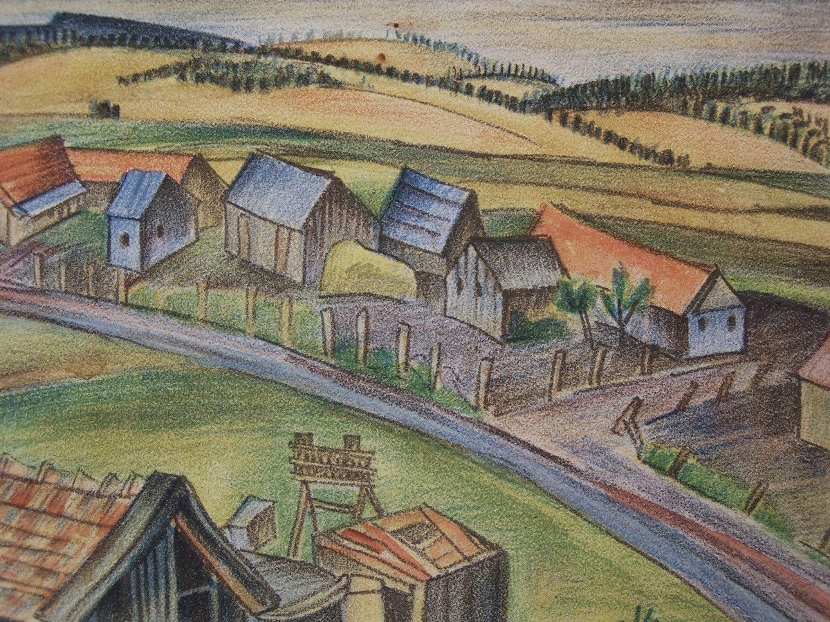 GRETA KRAKAUER WOLF, Farm Landscape in the Hills, 1927