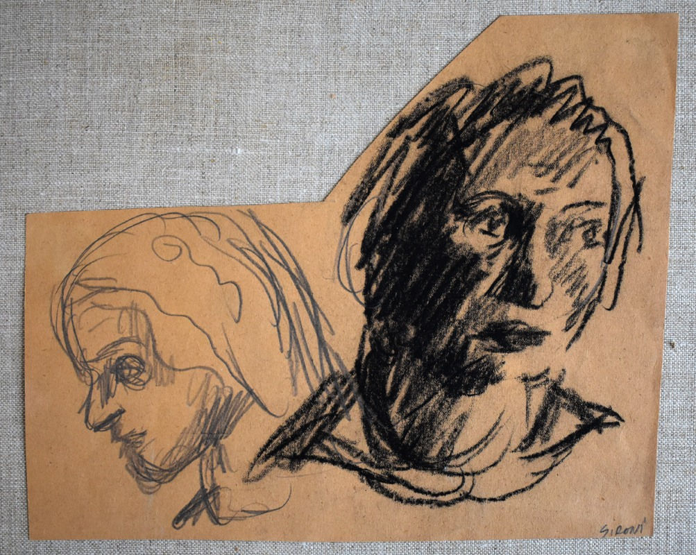 MARIO SIRONI, Heads of Two Women