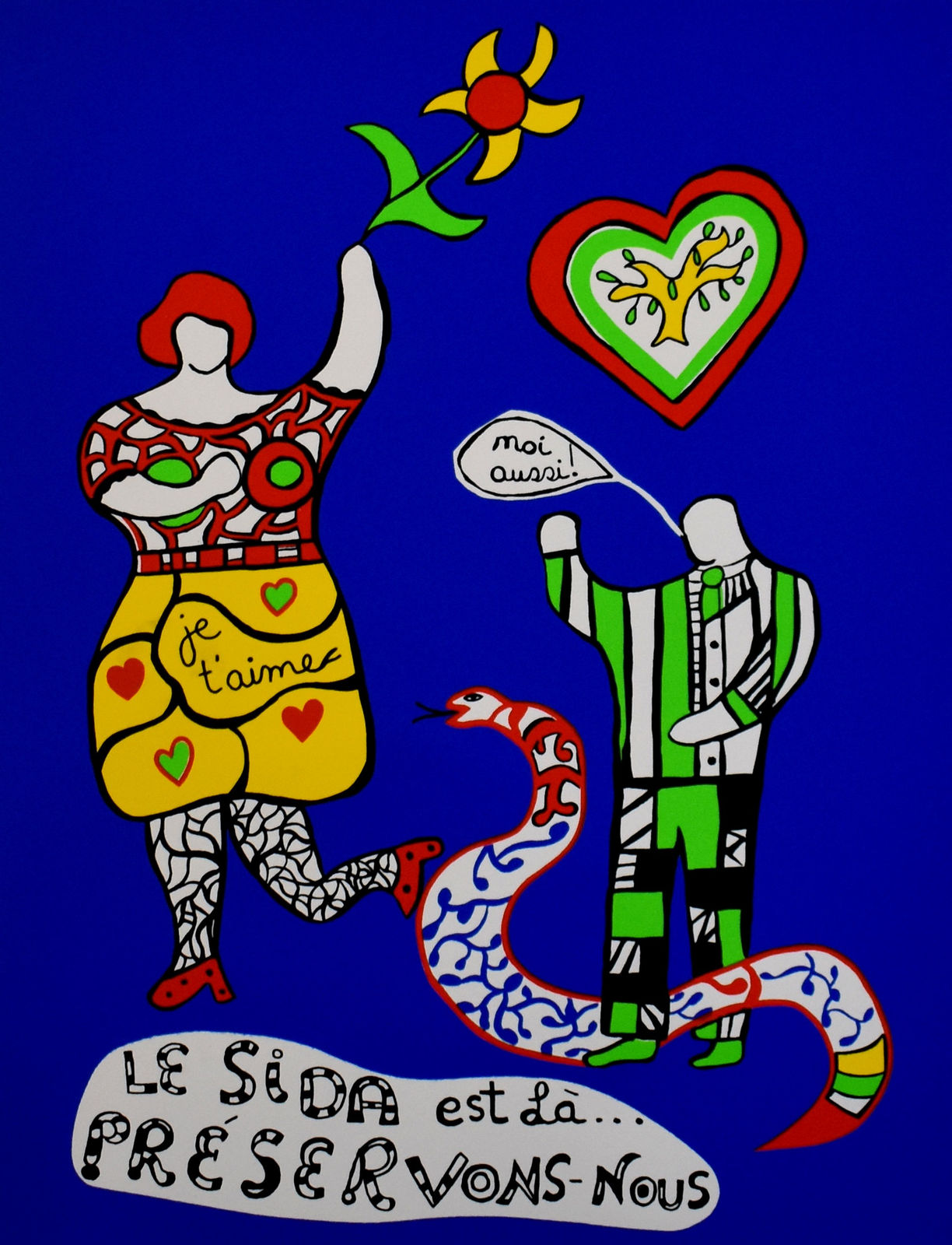 NIKI DE SAINT PHALLE, AIDS is here… Let us care for ourselves! | Le SIDA est là... préservons-nous!, 1987/88