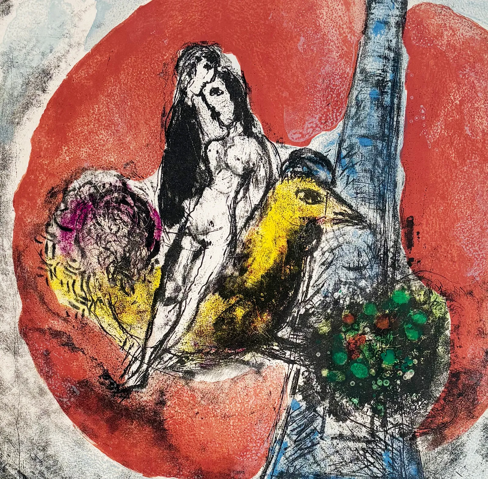 MARC CHAGALL, Lovers of the Eiffel Tower | Les amoureux de La Tour Eiffel, 1960