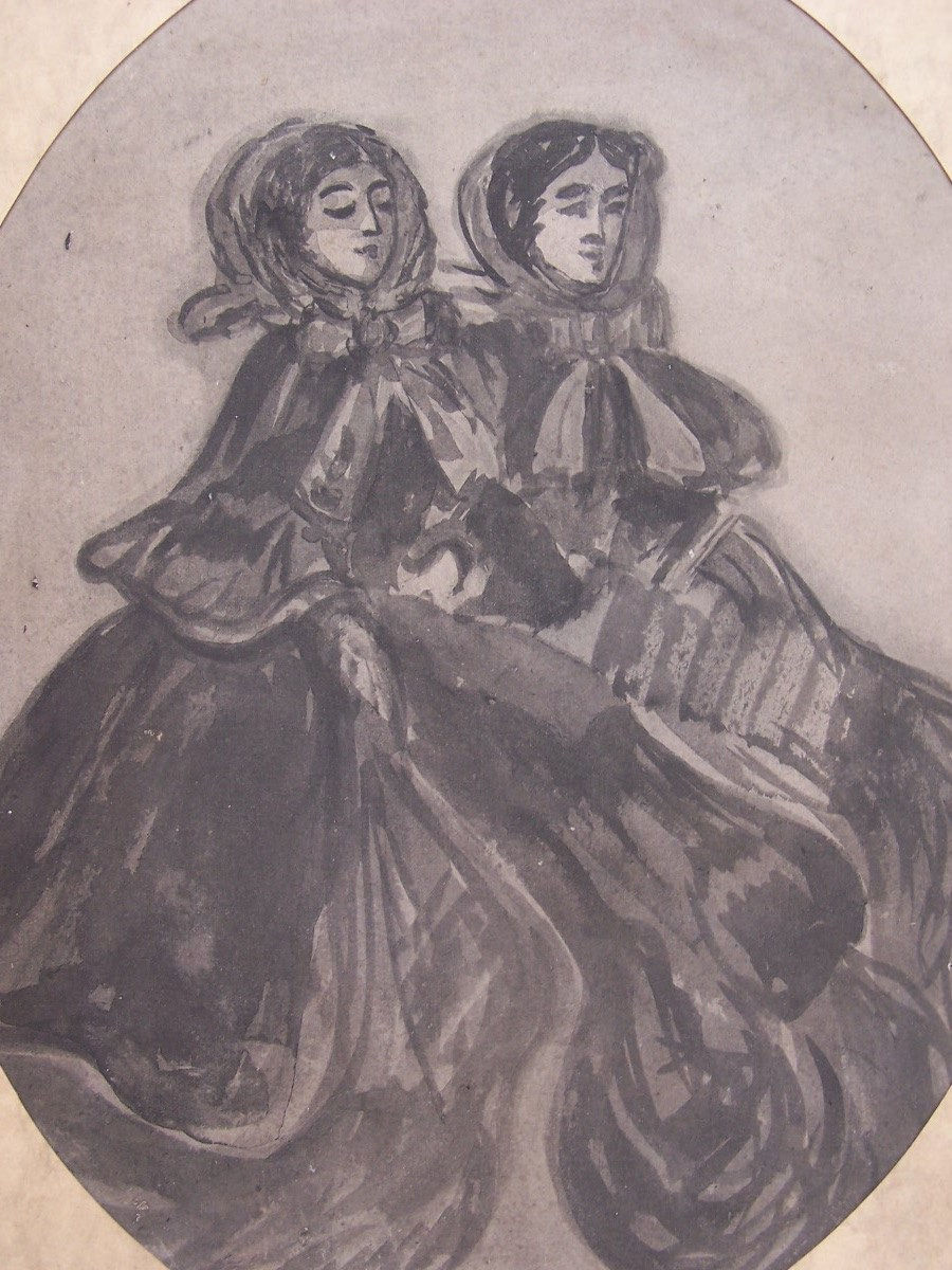 CONSTANTIN GUYS, Two Elegant Women