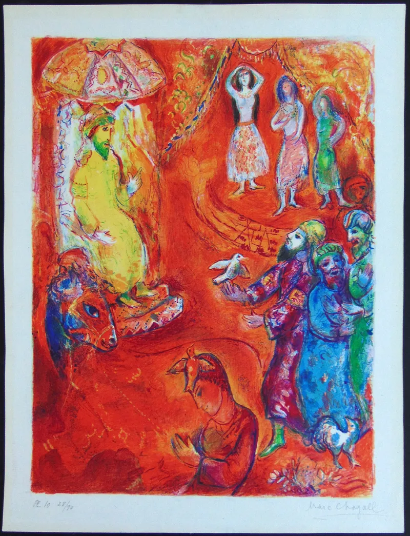 MARC CHAGALL, Now the King loved Science and Geometry…, from: Four Tales from the Arabian Nights | Contes des Mille et une Nuits, 1948