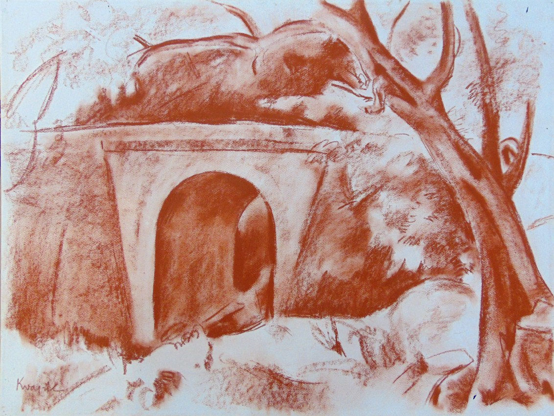 CHARLES KVAPIL, Landscape in Corsica with Bridge
