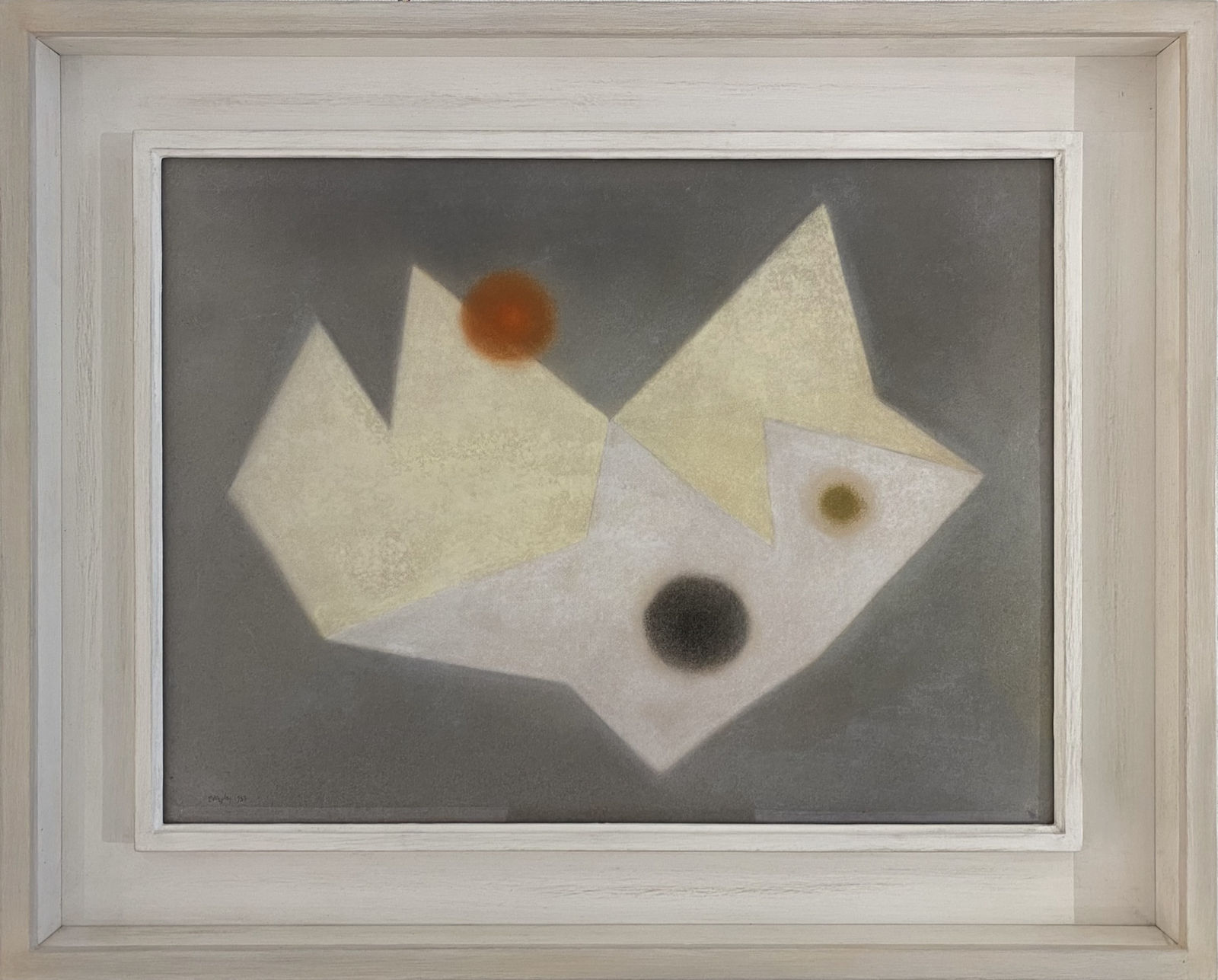 Paule Vézelay, White and Cream Form with Three Circles, 1952