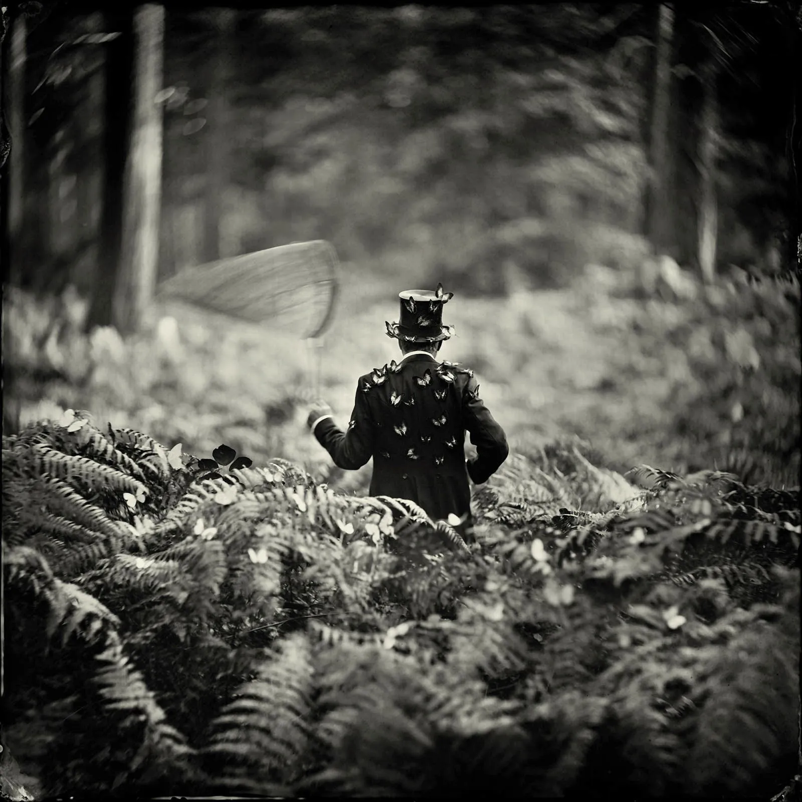 buy Alex Timmermans photographs man with butterflies collodion wet plate print Gilman Contemporary Sun Valley art gallery Idaho