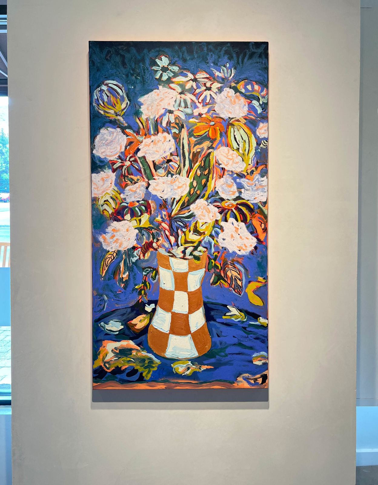 Thai Mainhard Expressionist still life peonies in vase purchase at Gilman Contemporary