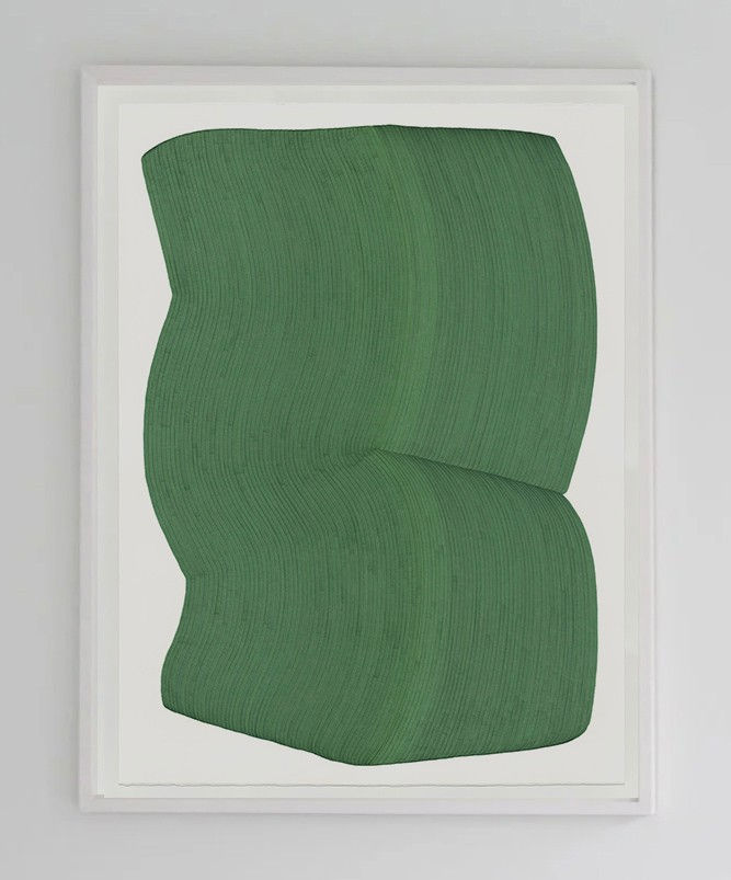 Dana Piazza Green Lines work on paper available at gilman contemporary Sun Valley