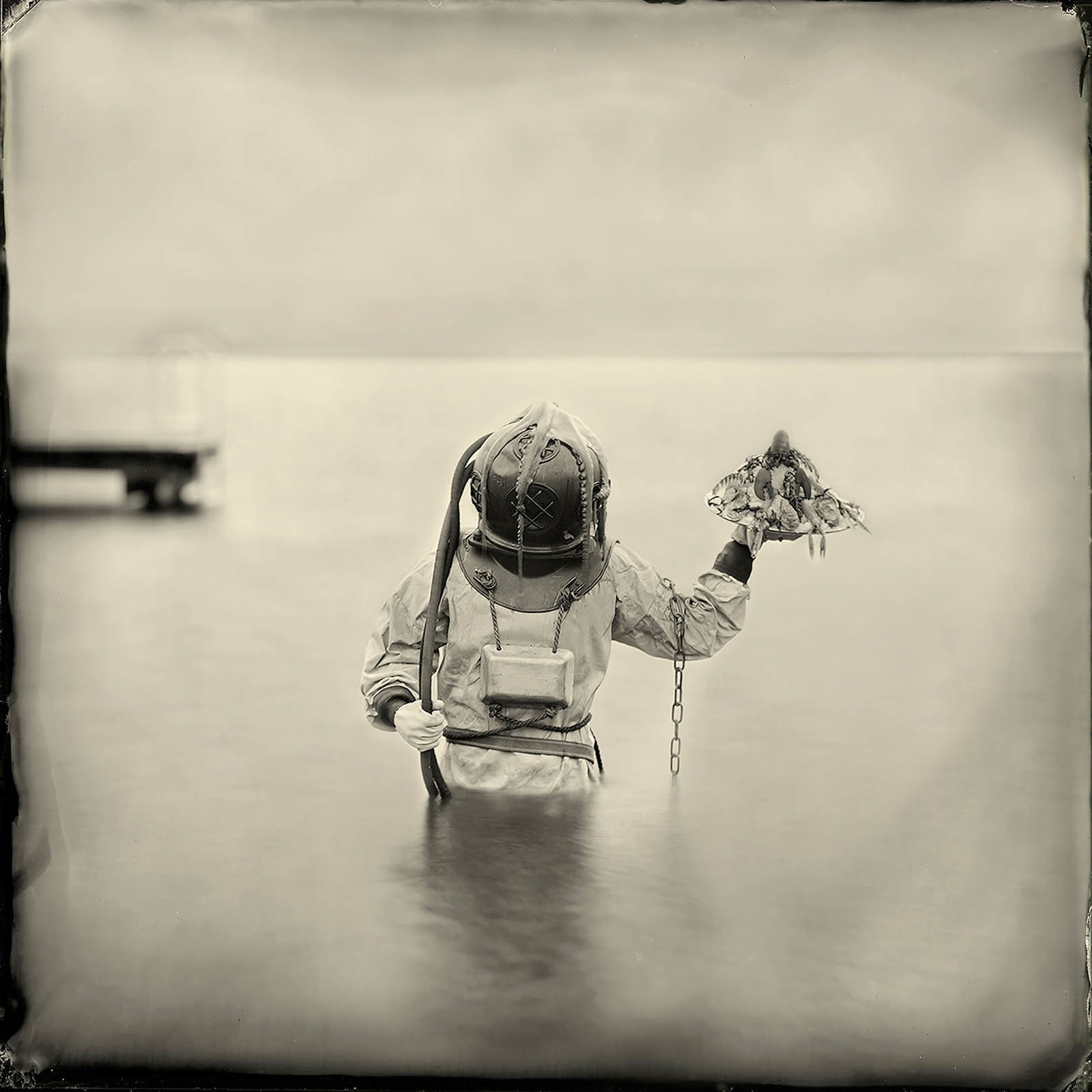 Alex Timmermans photography man in vintage diving suit buy here Gilman contemporary Sun Valley art gallery Idaho