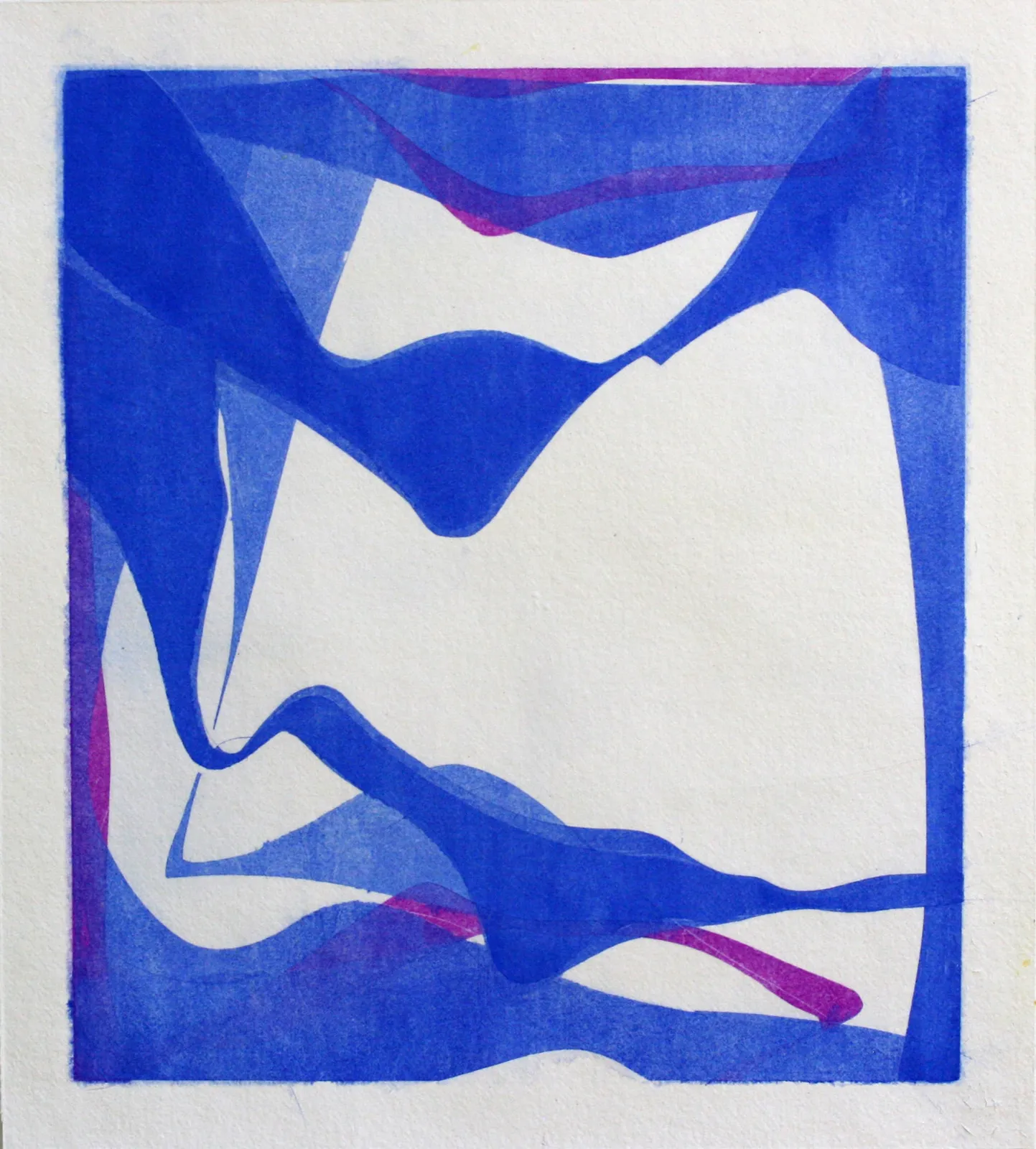 Undulating blue and purple create this piece by Joanne Freeman