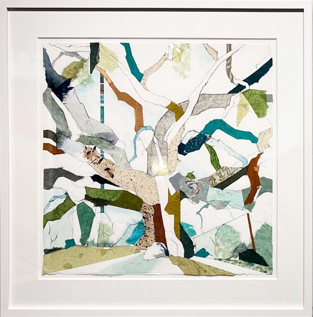 buy multi-colored paper creates the form of a tree outlines in charcoal lines