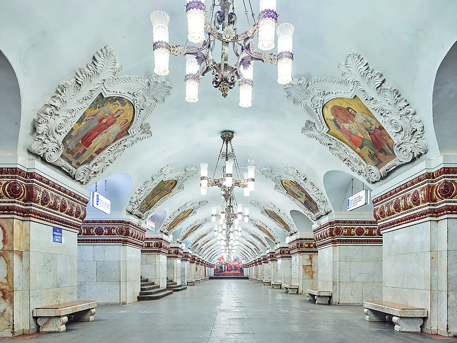 David Burdeny photograph Metro station interior Russia white chandelier