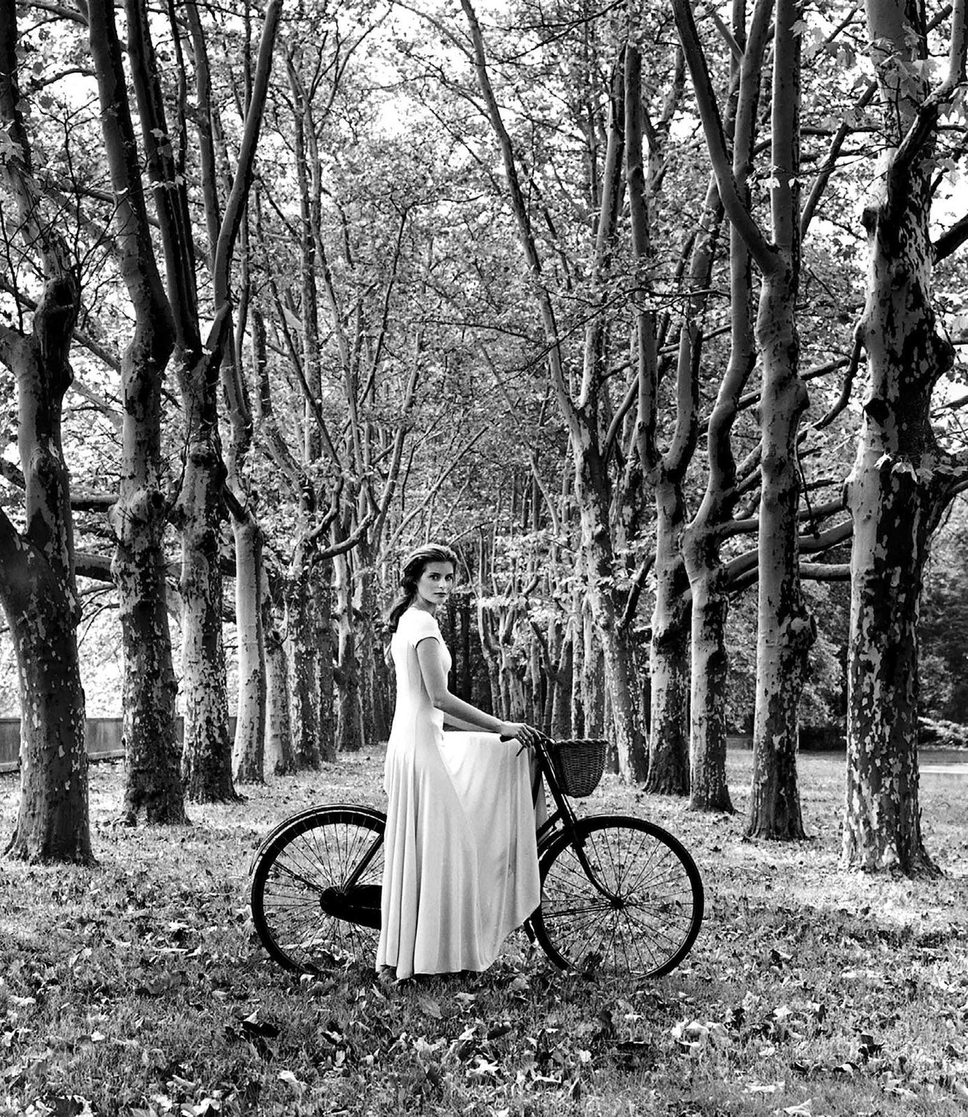 Rodney Smith photography Long Island New York woman on bicycle buy here Gilman Contemporary Sun Valley art gallery