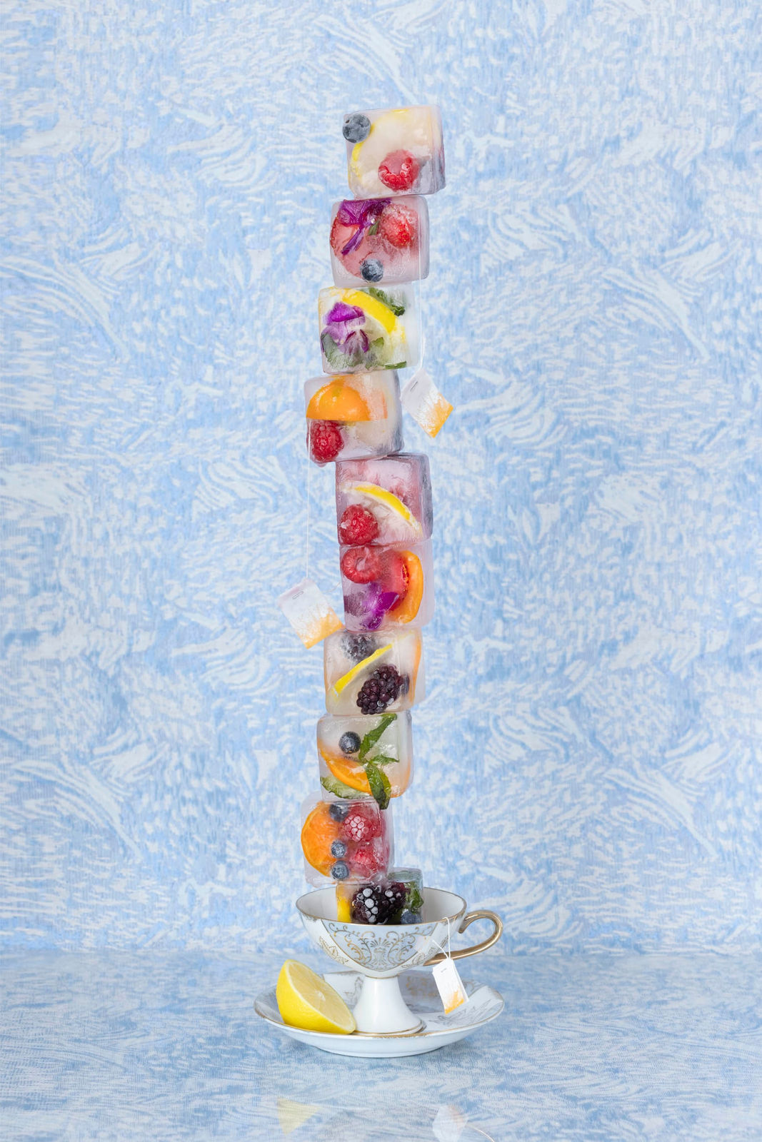 jp terlizzi print of fruit in ice cubes stacked