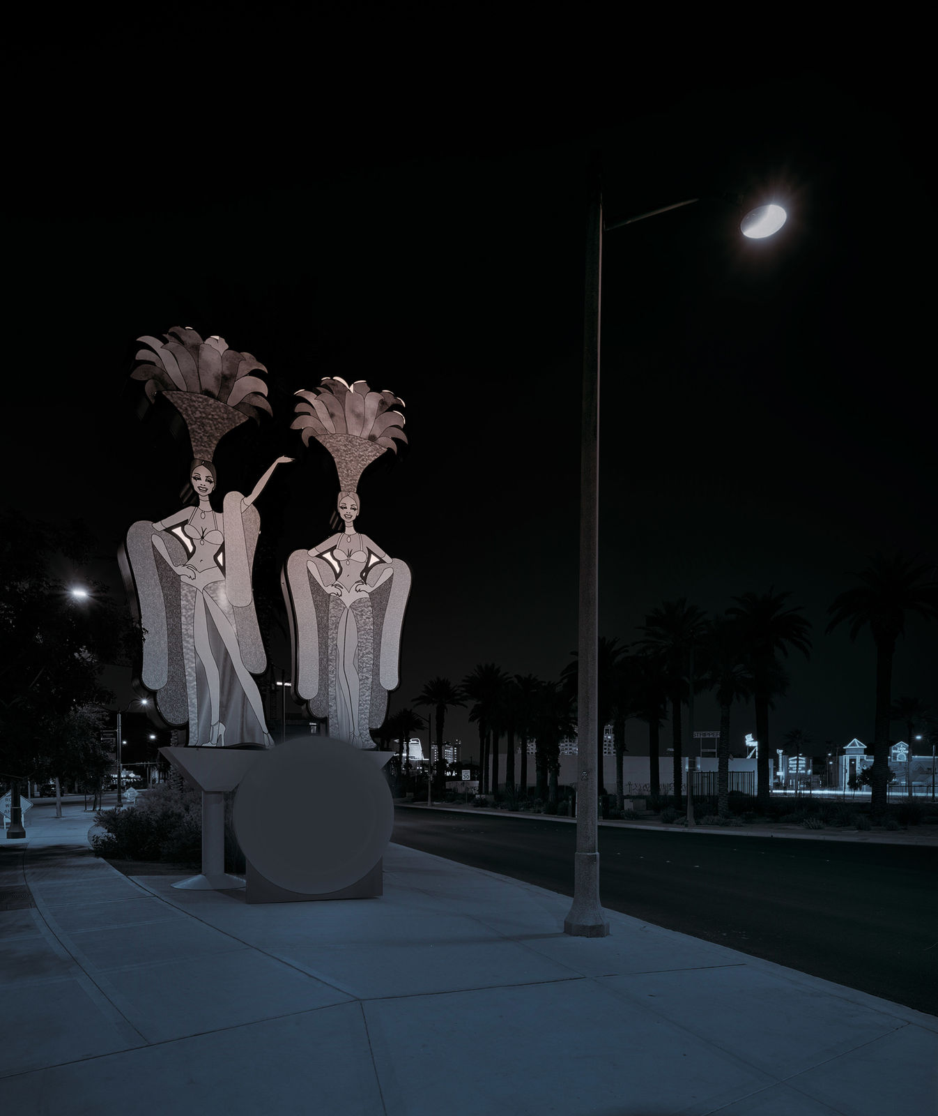 MIchael Massaia naked city las vegas showgirls split toned silver gelatin print