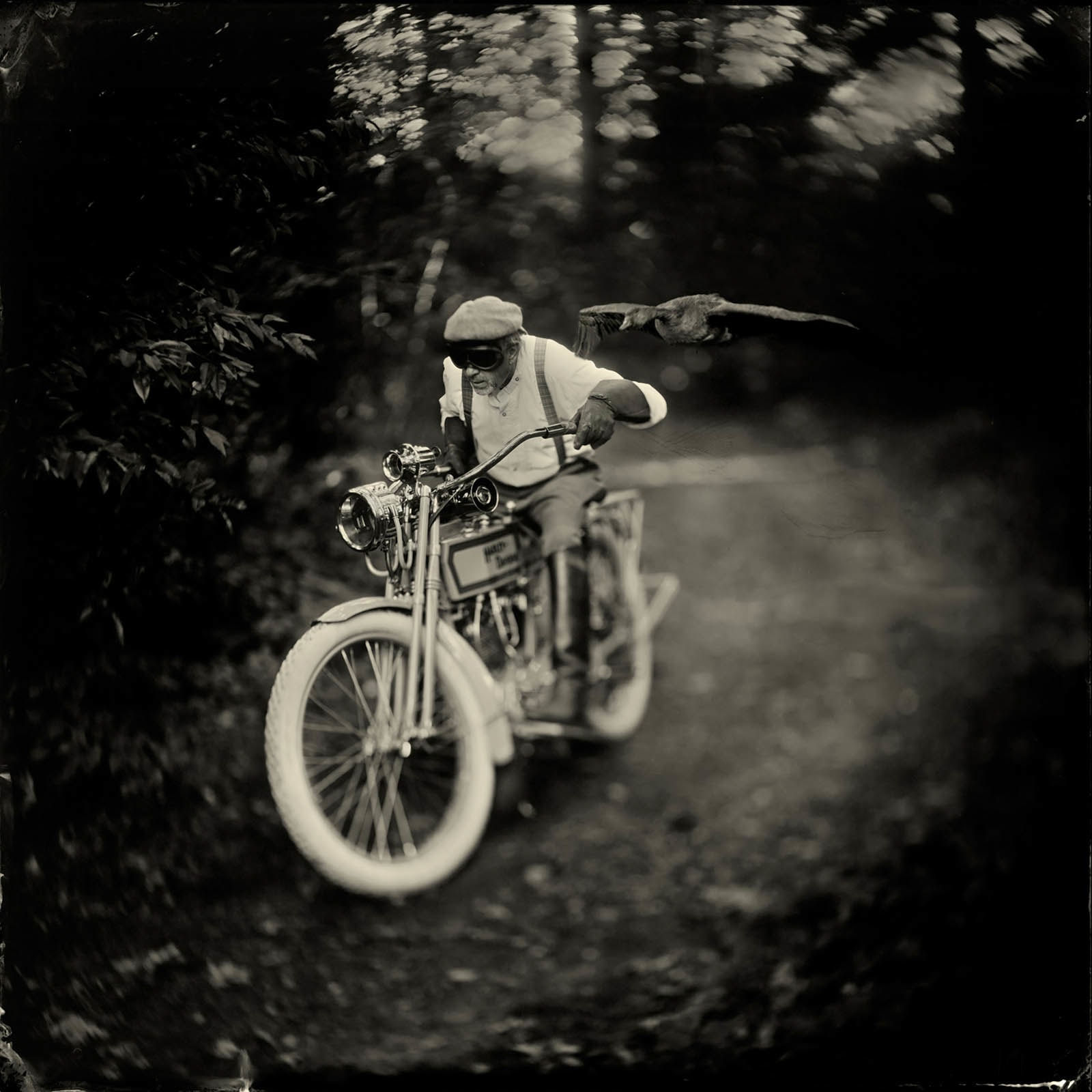 Alex Timmermans photography Man on motorcycle buy here Gilman Contemporary Sun Valley art gallery