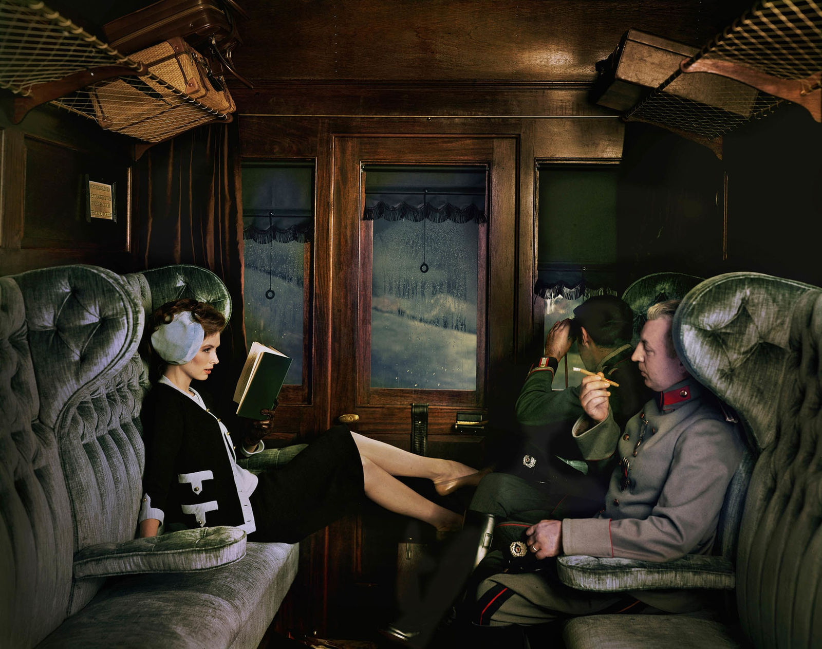 Melvin Sokolsky photography couple in train buy here Gilman Contemporary Sun Valley art gallery