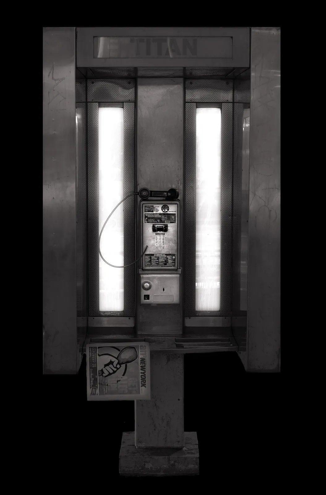 two lights in a phone booth in new jersey by michael massaia