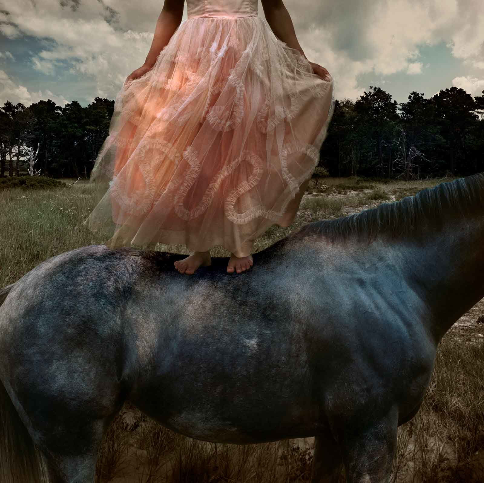 Tom Chambers photography prom dress girl on horse buy here Sun Valley art gallery Gilman Contemporary