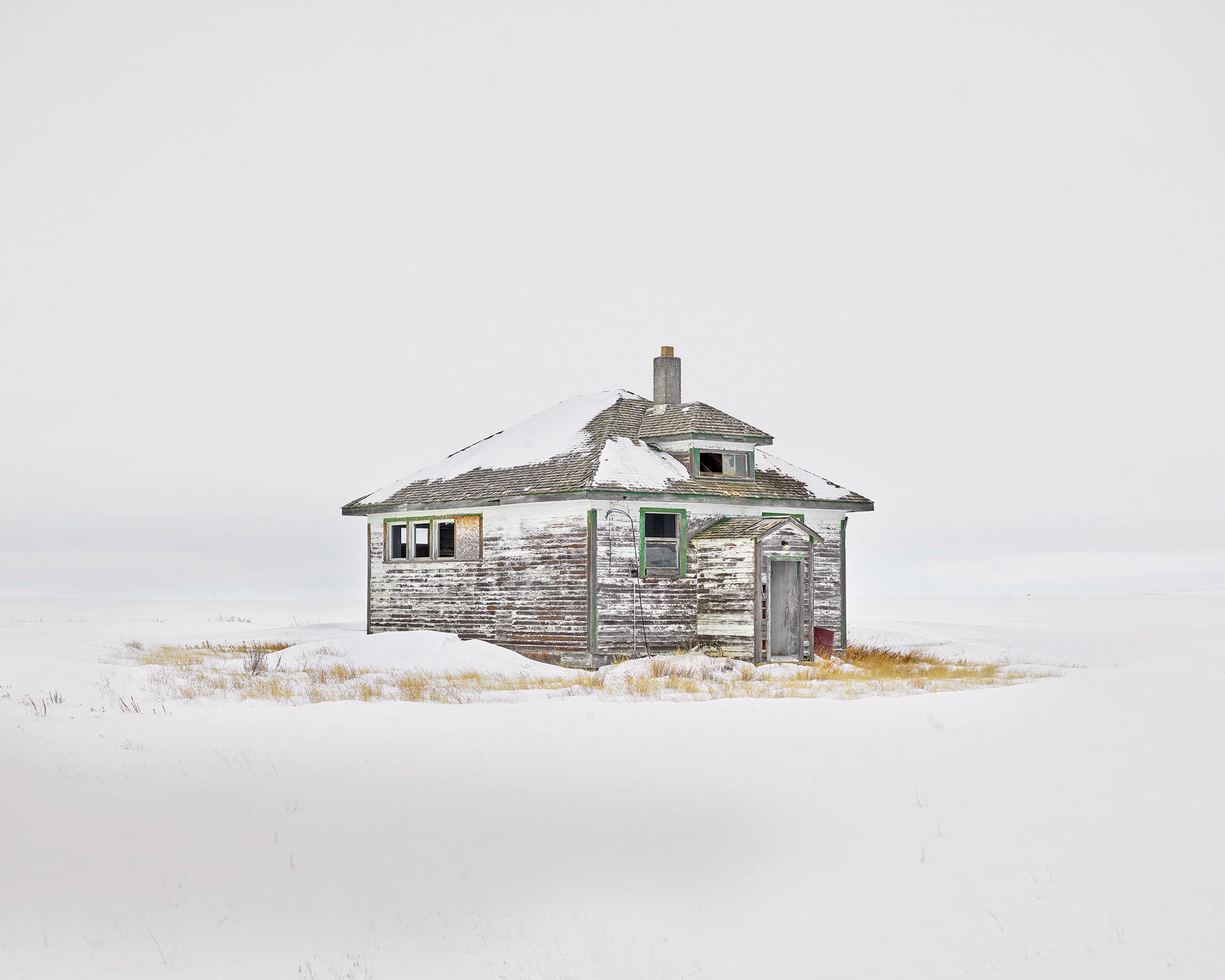 photograph schoolhouse in snow Saskatchewan